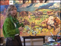 Beverley Fry and painting