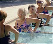 An aquafit class in full flow 