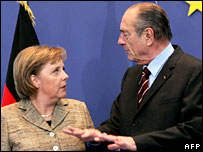 Bà Merkel và ông Chirac