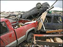 Destruição em Parkersburg, Iowa (Foto: AP/The Waterloo Courier, Matthew Putney)