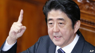 安倍晋三在众议院内发表施政演说（28/1/2013）