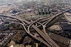 Aerial shot of Spaghetti Junction.