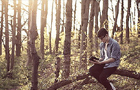 Reading in the woods