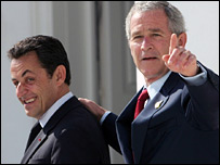 جورج بوش و سارکوزی در ماه مه