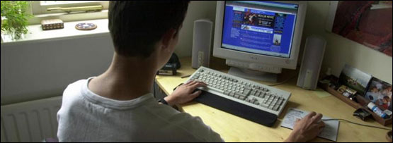 A man using the internet