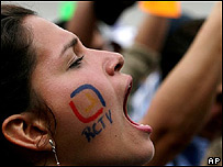 Manifestante em Caracas