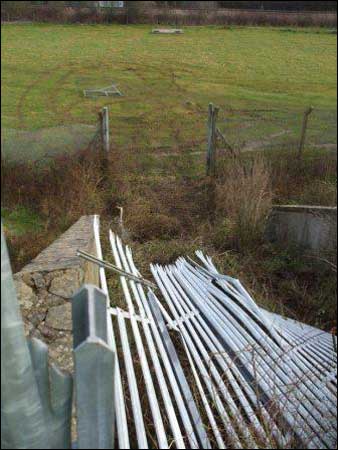 Damage on new cycle route caused by stolen digger