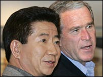 Tổng thống Hoa Kỳ G.W Bush và cựu Tổng thống Hàn Quốc