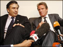 Saakaşvili ve Kouchner
