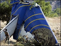 Destroços do avião acidentado (Foto arquivo)