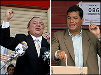 Álvaro Noboa e Rafael Correa
