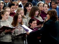 Choir singing at Liberation Day 2006