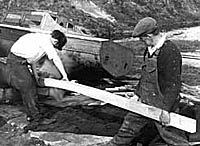 Native woods such as Larch and Oak were used as these could be sucessfully bent into curves by a process of steaming.