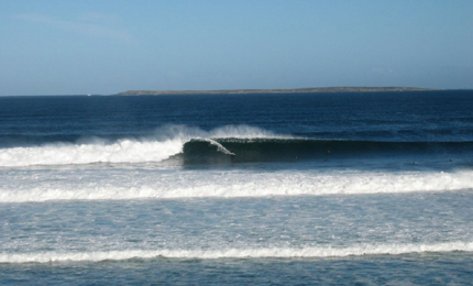 Happy man. Liam Mullins travelled out West recently to find some perfect reef action. Pic: Sept 06