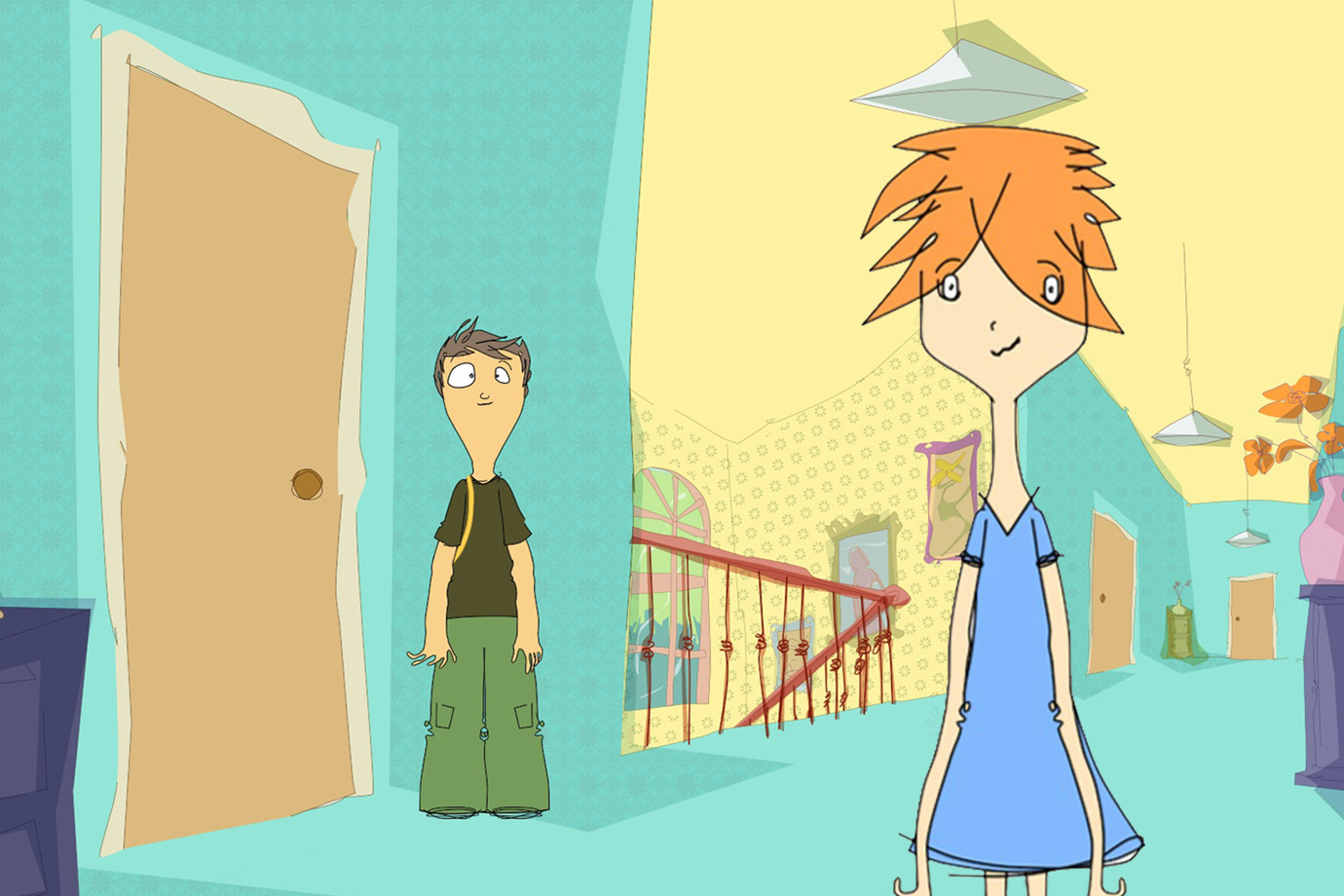 Cartoon figures, Tony and Lara