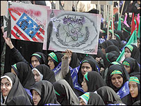 تظاهرات ضدآمريکايی در تهران