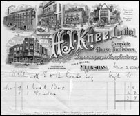 A vintage Knees receipt