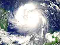 Imagem de satélite do Furacão Félix na terça-feira