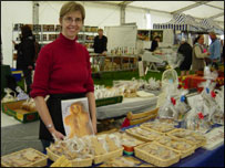 Angela on her gingerbread stall