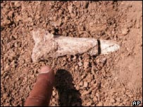 Nalezená části holenní kosti