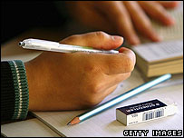 Estudante realizando tarefa