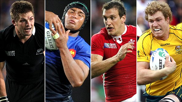 Richie McCaw, Thierry Dusautoir, Sam Warburton and David Pocock