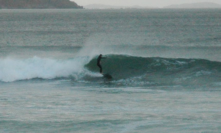 Keith Harkin, still barefoot, looking for some barrell time as the Irish winter starts to bite. Pic: Josh Einsle 06