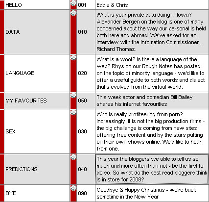 iPM draft running order 22 Dec 07