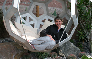 Sarah Eberle in her garden 600 Days with Bradstone