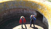 Matthew and Derek surveying one of the enormous gun pits
