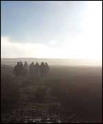 Hikers on Ilkley Moor
