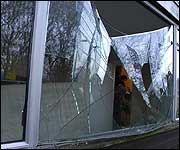 There was widespread damage to windows.