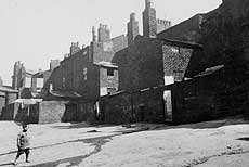 Boy playing in street
