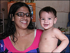 Michelle and her baby