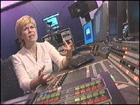Radio 1 DJ Emma B in the studio