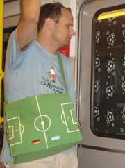 Even bags have football pitches on them...