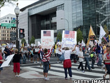Tea party protesters in Washington