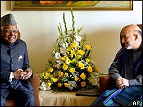 حامد کرزی و نتوار سينگ وزير امور خارجی هند