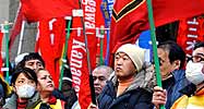 Protesting Japanese workers