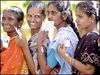 चेन्नै में महिलाओं का मतदान