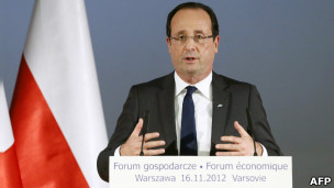 Hollande discursa em um fórum na Polônia na sexta-feira