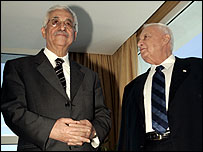 آريل شارون و محمود عباس 