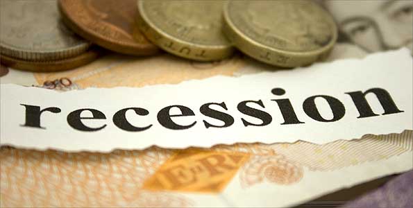 Money with recession strapline