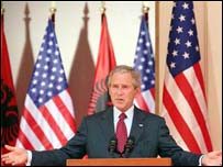 Presidenti Bush në Tiranë