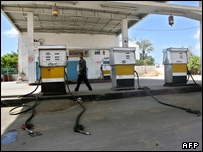 جایگاه توزیع بنزین در غزه