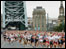 Great North Runners cross the Tyne Bridge