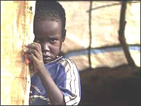 Sudanlı bir mülteci çocuk