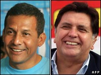 Ollanta Humala e Alan García, candidatos à presidência do Peru