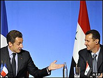 نیکولا سارکوزی و بشار اسد در پاریس در ماه ژوئیه