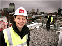 BDP staff on the 'living roof' in Manchester 